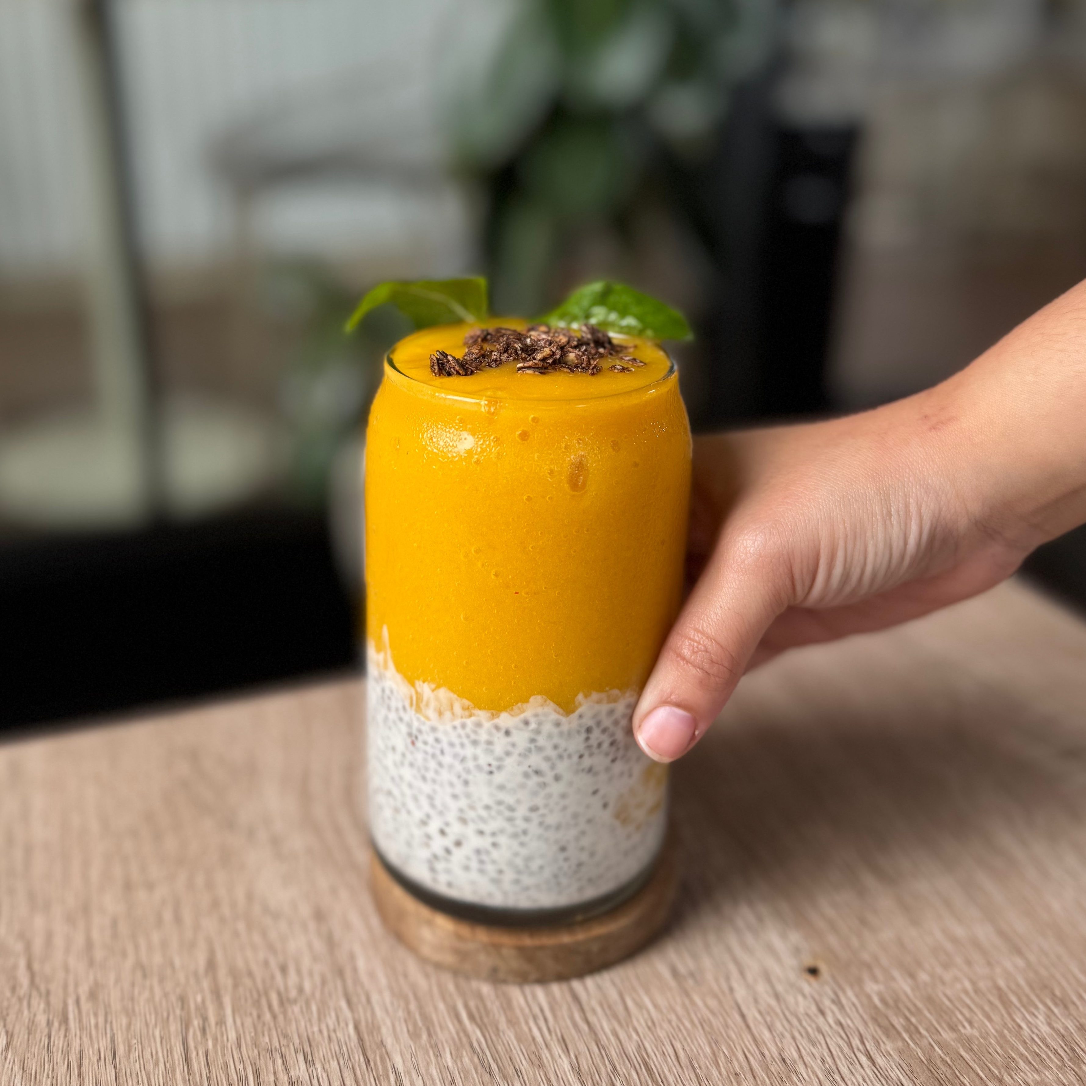 Coconut Chia Seed with Mango Smoothie